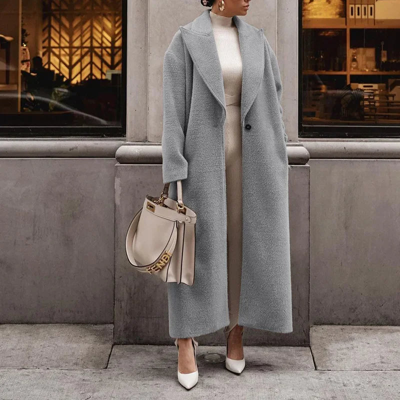 Damen Maxi-Wollmantel mit weiter Silhouette | Eleganz & Winterkomfort