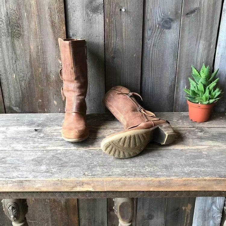 Kunstleder Damenstiefel mit Reißverschluss | Eleganz und Komfort für jeden Tag