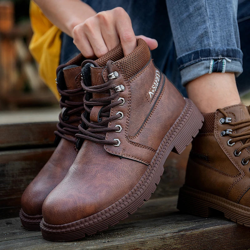 Iverson | Herren wasserdichte Stahlkappen-Sicherheitsstiefel mit rutschfester Sohle