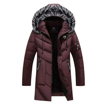 Miles | Herren Winterjacke mit Kapuze & Fleecefutter | Langer Steppmantel für kalte Tage