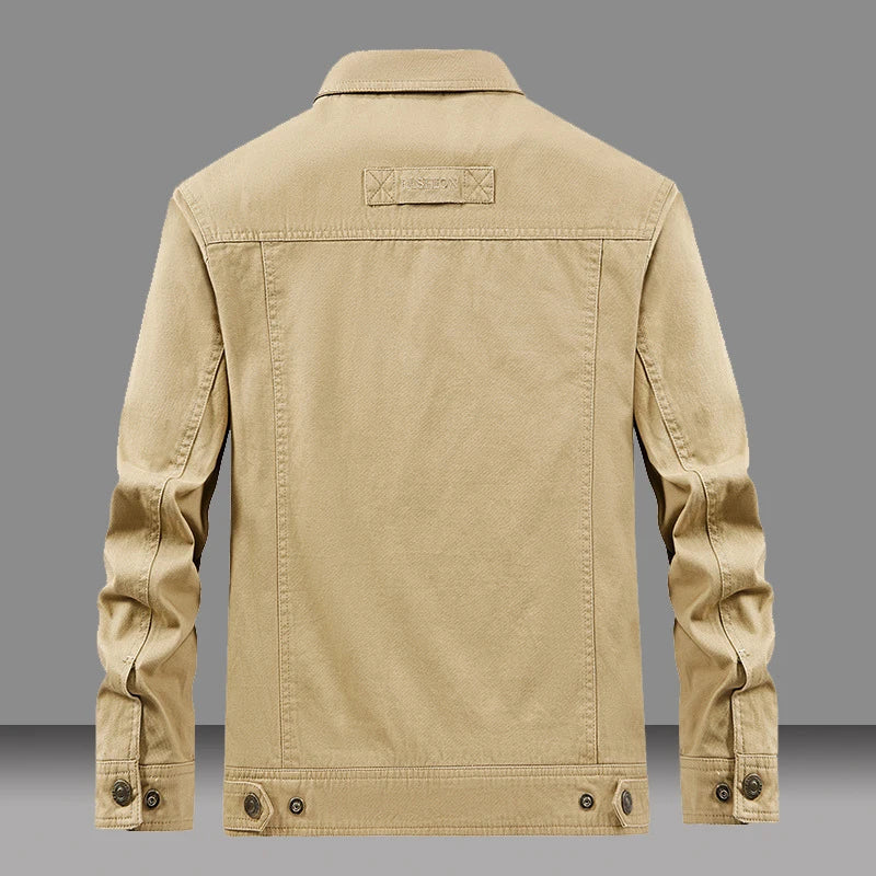 Herren Outdoorjacke mit Canvas-Struktur | Robust & Lässiger Freizeit-Look