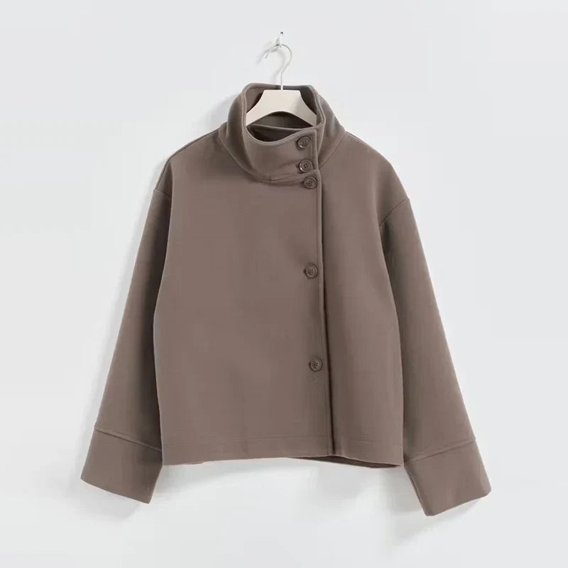 Elegante Damen Kurzjacke mit Stehkragen | Minimalistische Raffinesse für jeden Anlass