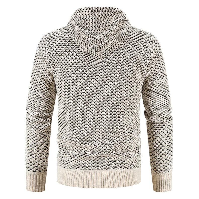 Wyatt | Herren Strickjacke mit Kapuze & Futter | Warme Winterjacke mit Reißverschluss