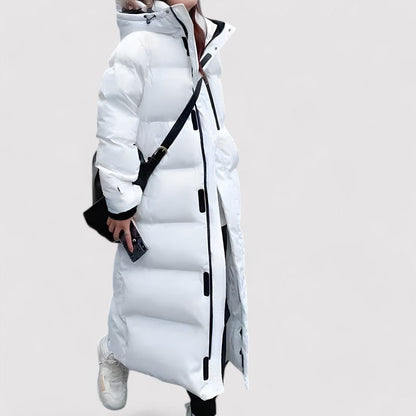 Langer Damen-Pufferparka mit Kapuze | wasserfest & warm gefüttert