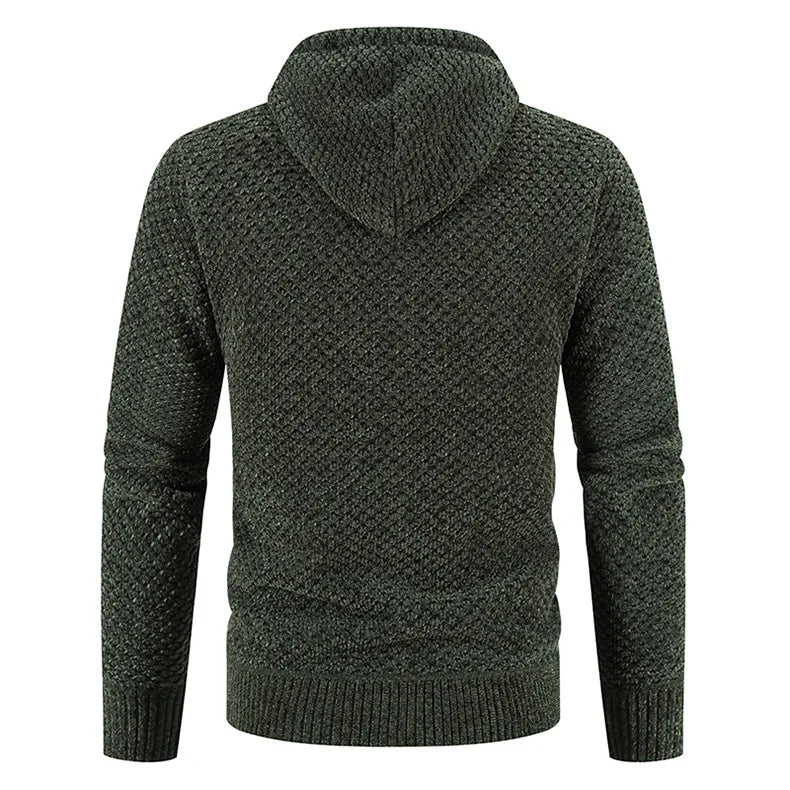 Wyatt | Herren Strickjacke mit Kapuze & Futter | Warme Winterjacke mit Reißverschluss