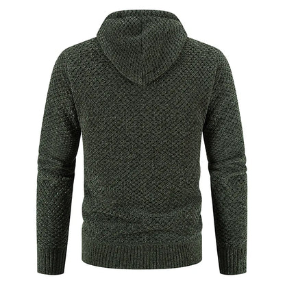 Wyatt | Herren Strickjacke mit Kapuze & Futter | Warme Winterjacke mit Reißverschluss