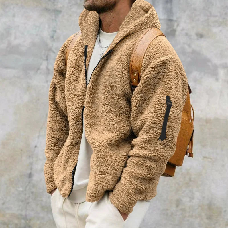 Herren Winter-Fleece Hoodie mit Kapuze & weichem Plüschfutter
