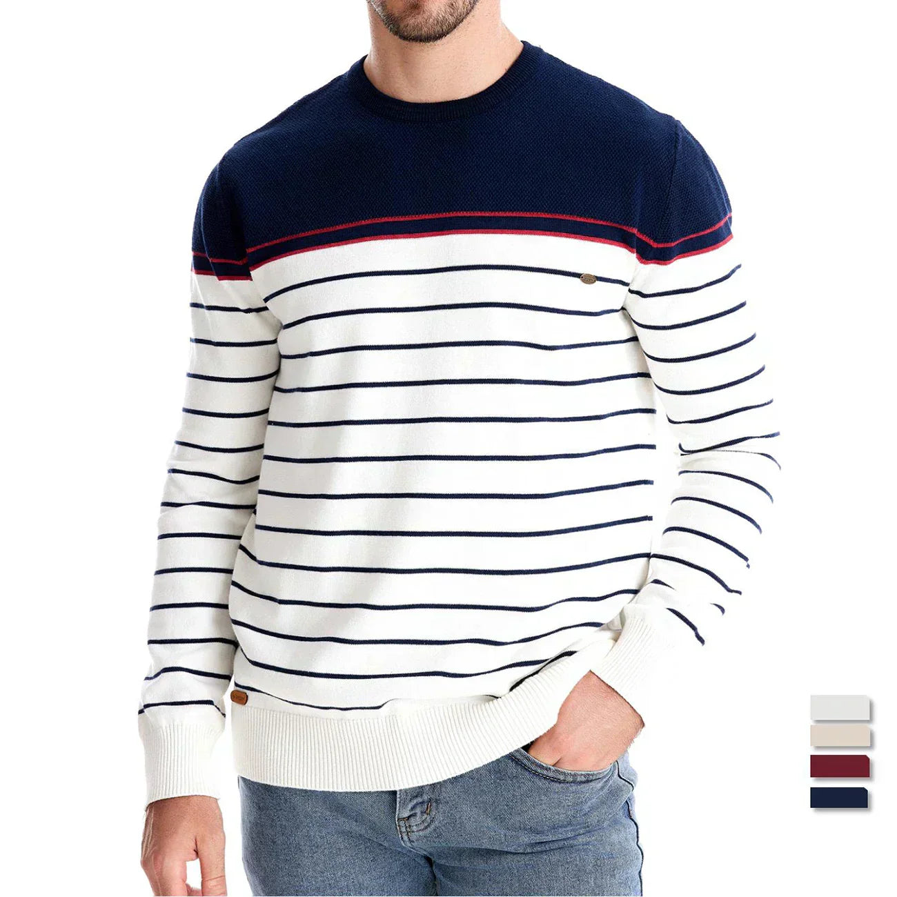 Maritimer Herrenpullover mit Streifen | Klassischer Look trifft bequemen Style