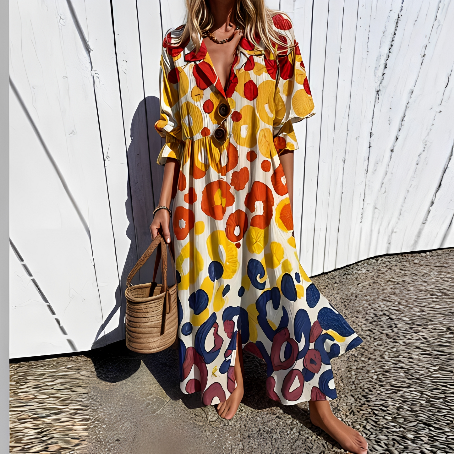 Damen Sommerkleid lang – Elegantes Kleid für warme Tage, Urlaub und besondere Anlässe