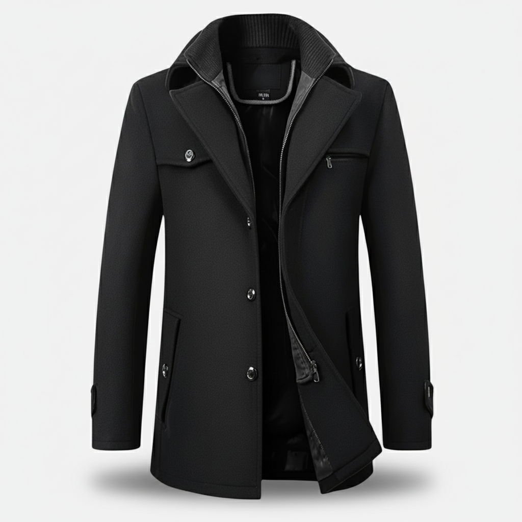 Herren Wool Blend Trench Coat | Elegante Wärme & Moderner Schnitt