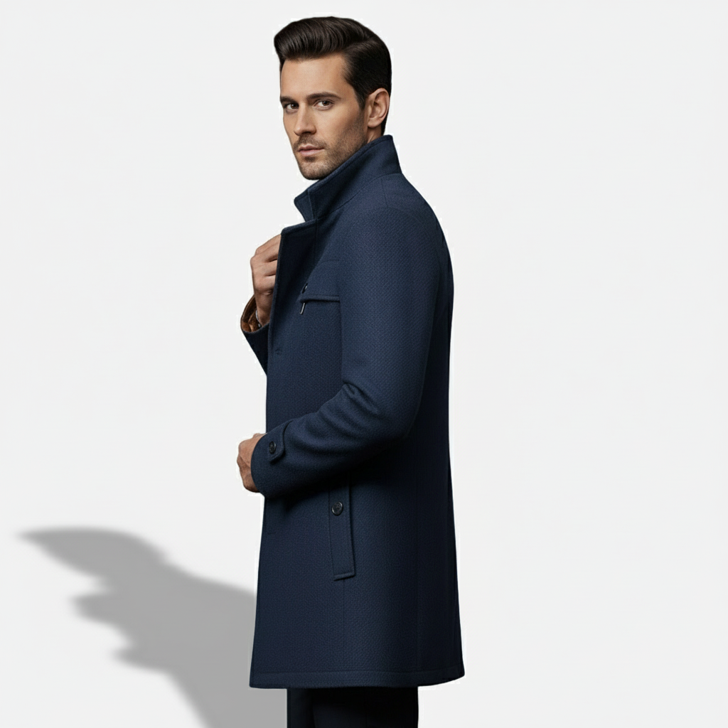 Herren Wool Blend Trench Coat | Elegante Wärme & Moderner Schnitt