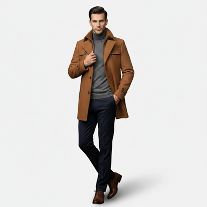 Herren Wool Blend Trench Coat | Elegante Wärme & Moderner Schnitt