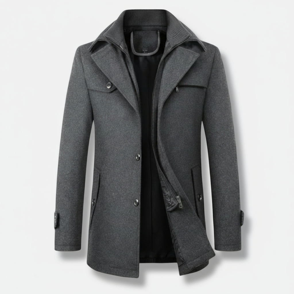 Herren Wool Blend Trench Coat | Elegante Wärme & Moderner Schnitt