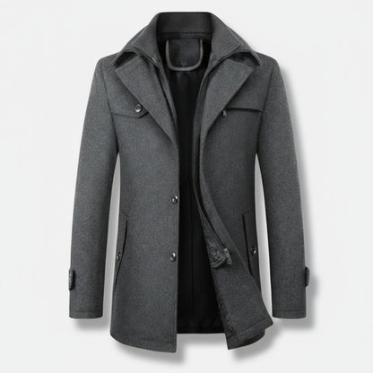 Herren Wool Blend Trench Coat | Elegante Wärme & Moderner Schnitt