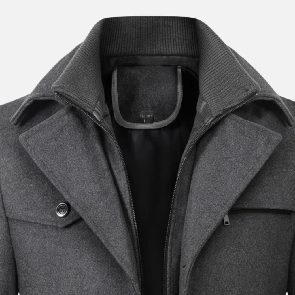 Herren Wool Blend Trench Coat | Elegante Wärme & Moderner Schnitt