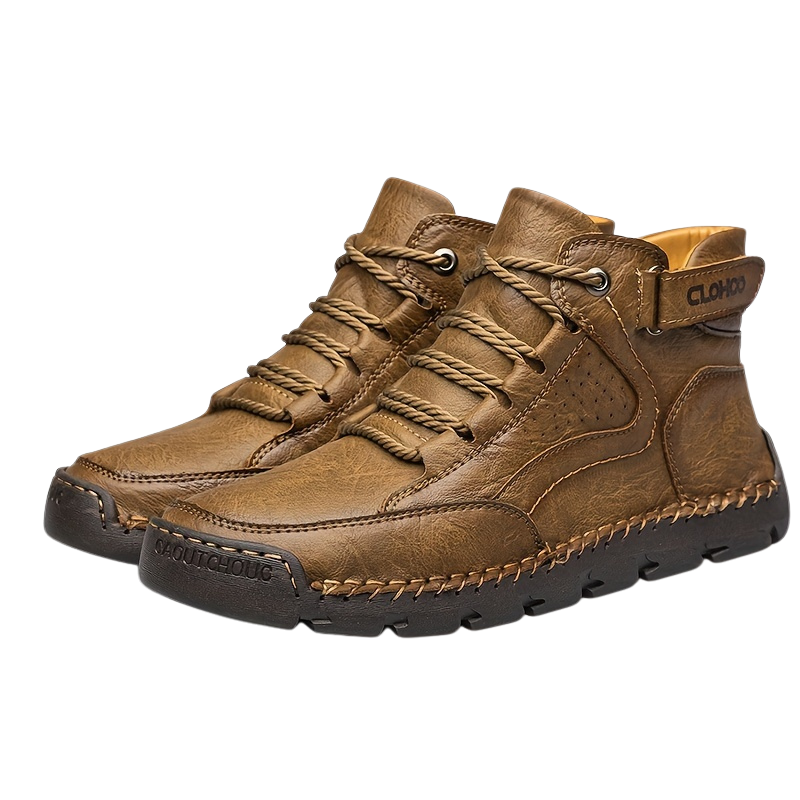 Levarn | Herren Premium Winterschuhe Knöchelhoch mit Schnürung, Klett & Warmem Innenfutter