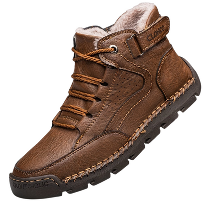 Levarn | Herren Premium Winterschuhe Knöchelhoch mit Schnürung, Klett & Warmem Innenfutter