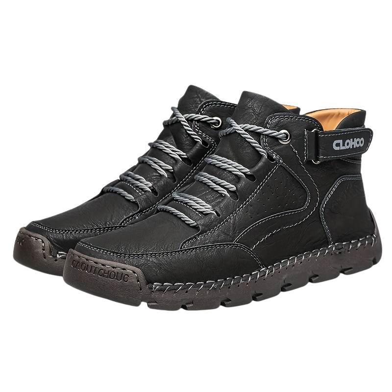 Levarn | Herren Premium Winterschuhe Knöchelhoch mit Schnürung, Klett & Warmem Innenfutter