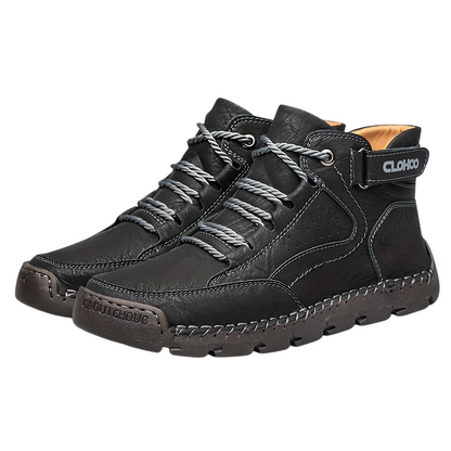 Levarn | Herren Premium Winterschuhe Knöchelhoch mit Schnürung, Klett & Warmem Innenfutter
