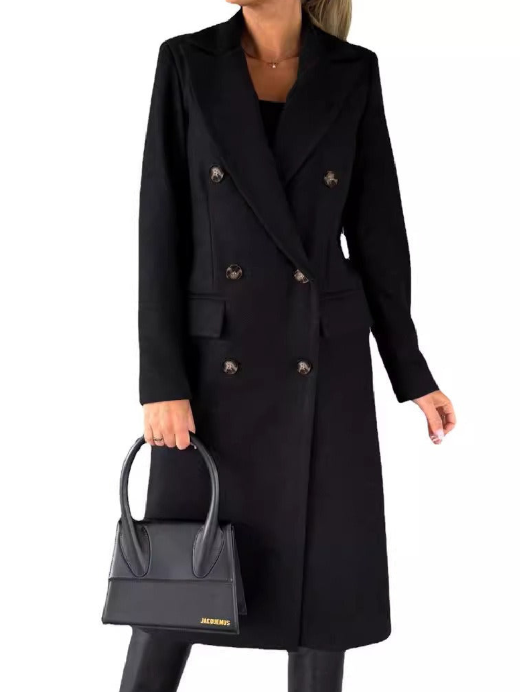 Mechthildis | Eleganter Damen-Mantel mit Reverskragen und Doppelreihe-Knöpfen