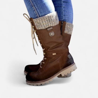 Damen Schnürstiefel mit Warmem Innenabschluss – Robust, rutschfest & stilvoll für kalte Tage