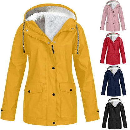 Outdoor-Jacke mit Kapuze | Wasserdicht, Winddicht & Fleece gefüttert