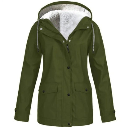 Outdoor-Jacke mit Kapuze | Wasserdicht, Winddicht & Fleece gefüttert