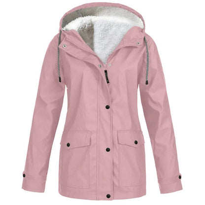 Outdoor-Jacke mit Kapuze | Wasserdicht, Winddicht & Fleece gefüttert