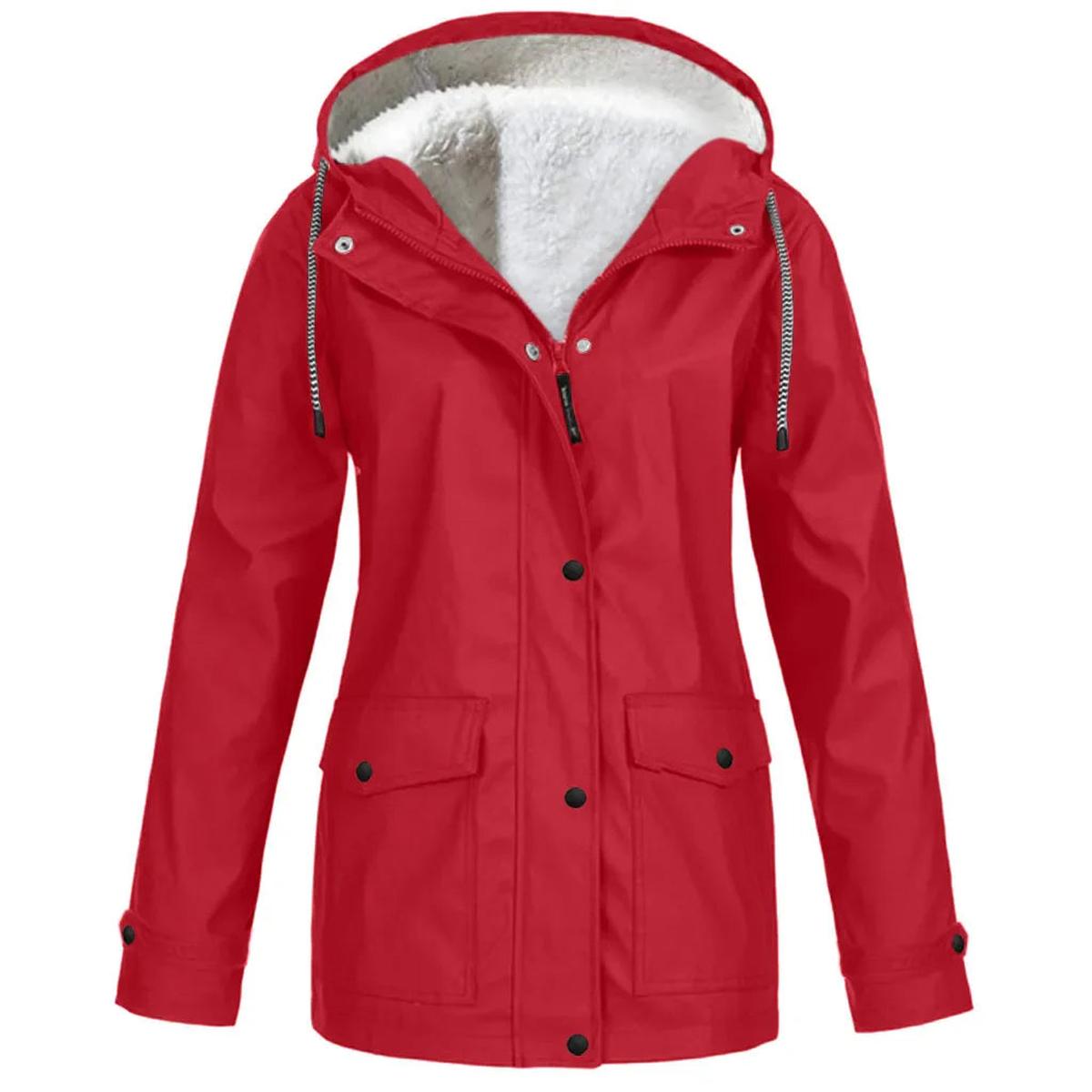 Outdoor-Jacke mit Kapuze | Wasserdicht, Winddicht & Fleece gefüttert