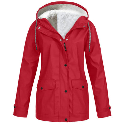 Outdoor-Jacke mit Kapuze | Wasserdicht, Winddicht & Fleece gefüttert