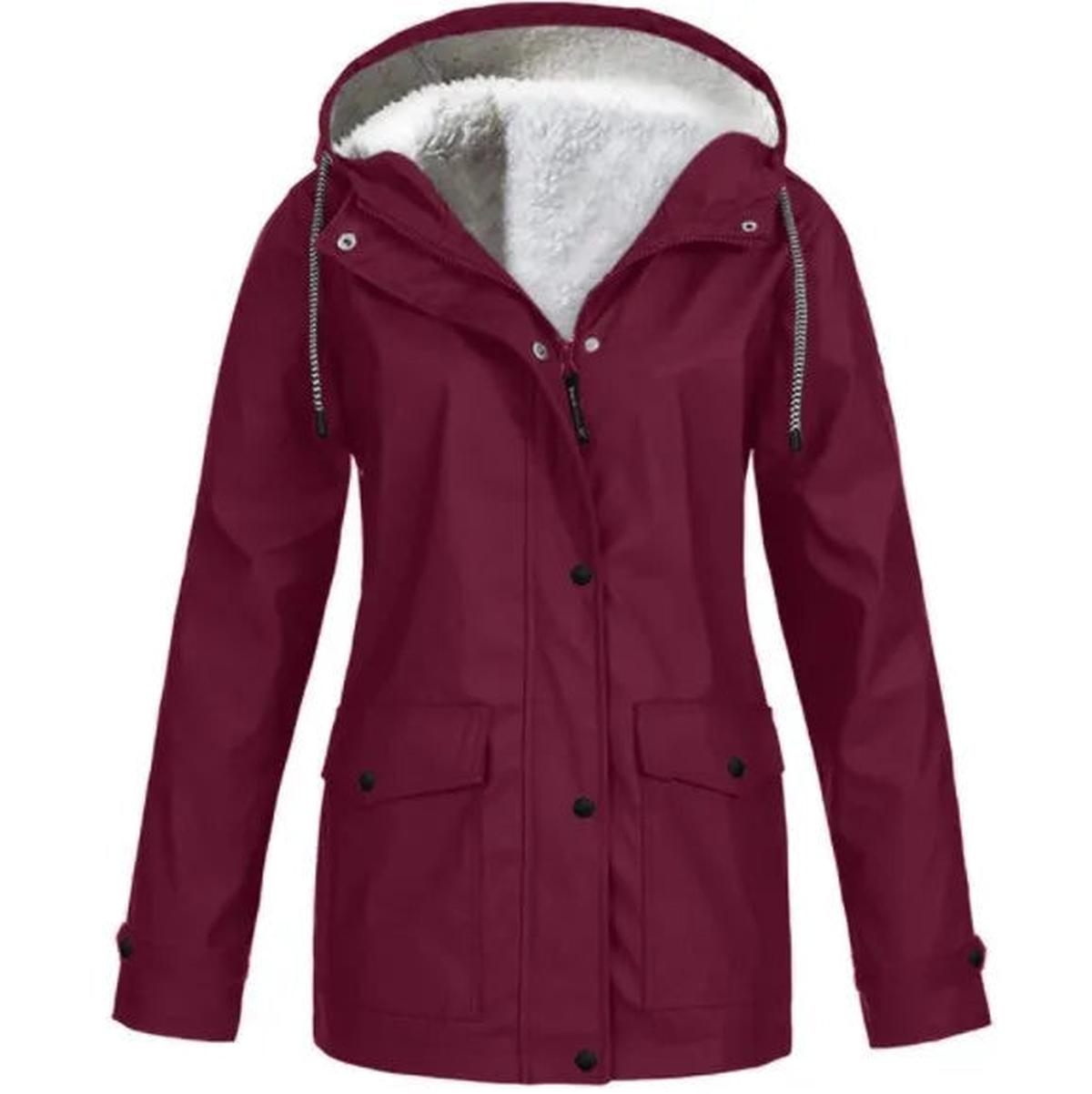 Outdoor-Jacke mit Kapuze | Wasserdicht, Winddicht & Fleece gefüttert