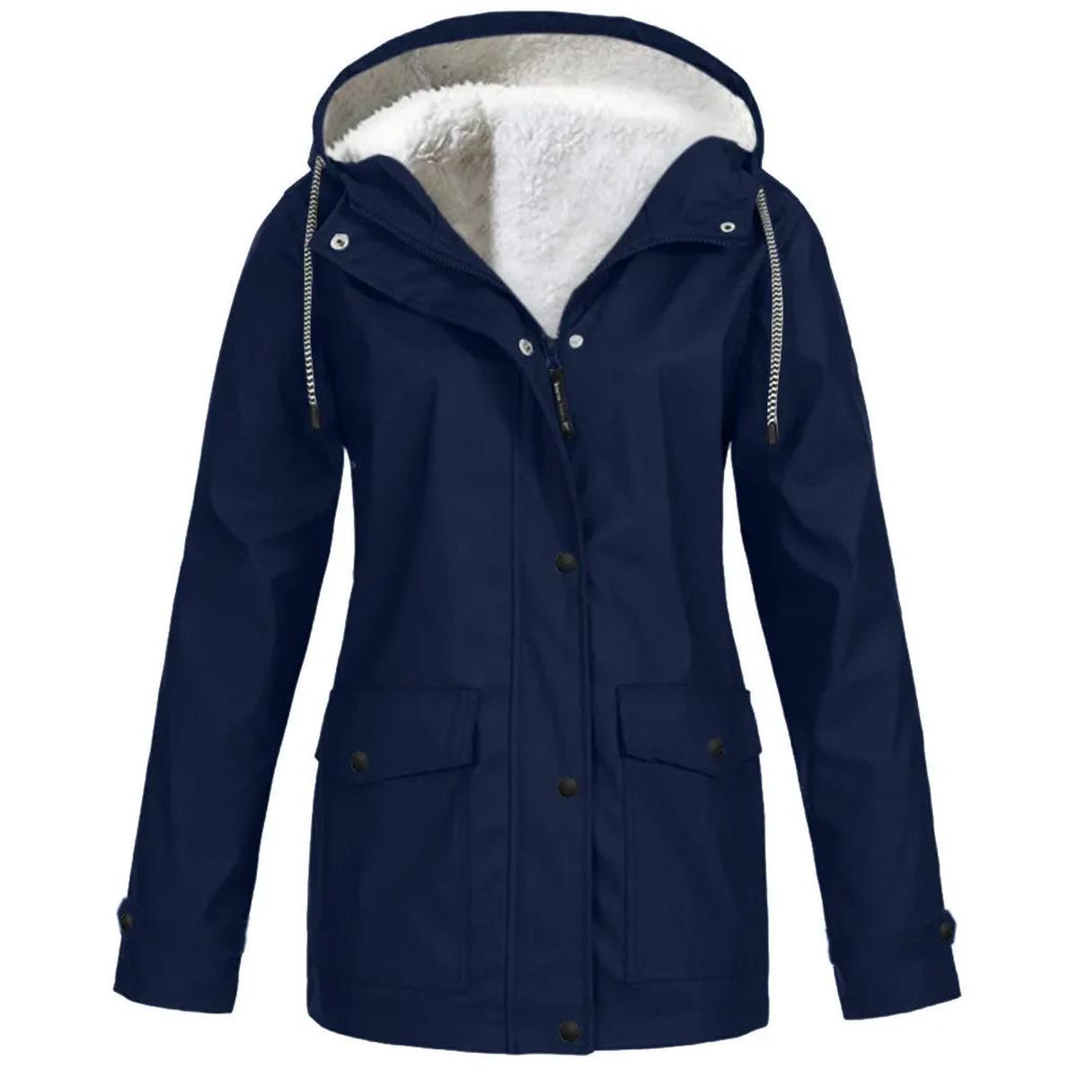 Outdoor-Jacke mit Kapuze | Wasserdicht, Winddicht & Fleece gefüttert