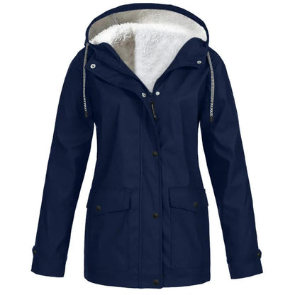 Outdoor-Jacke mit Kapuze | Wasserdicht, Winddicht & Fleece gefüttert
