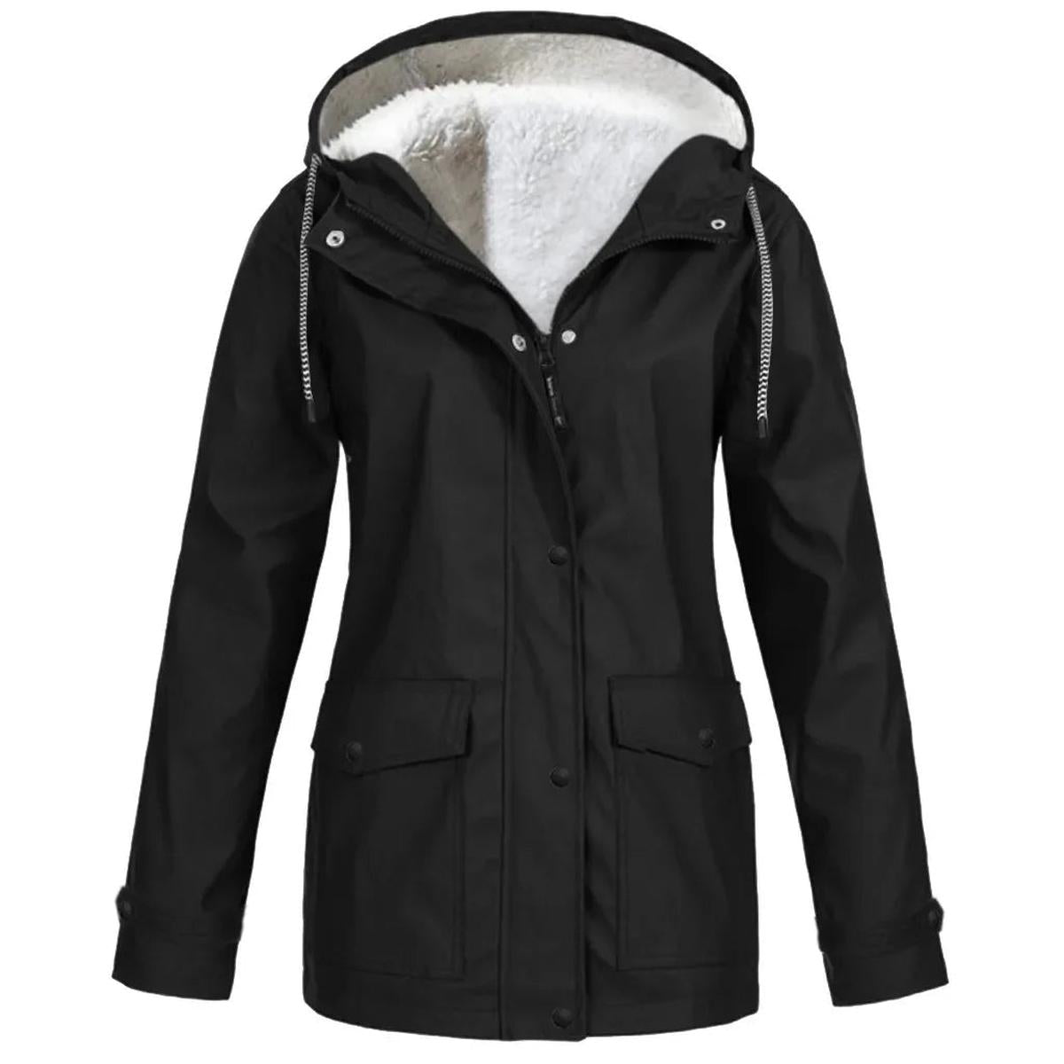 Outdoor-Jacke mit Kapuze | Wasserdicht, Winddicht & Fleece gefüttert