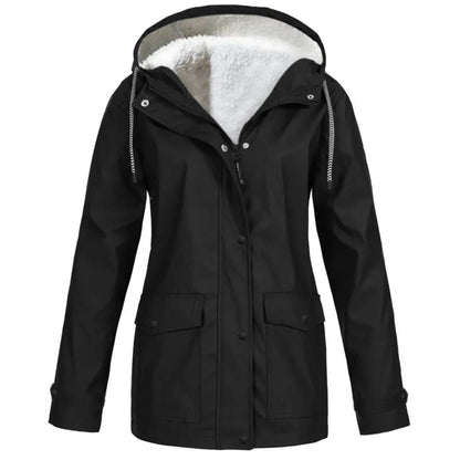 Outdoor-Jacke mit Kapuze | Wasserdicht, Winddicht & Fleece gefüttert