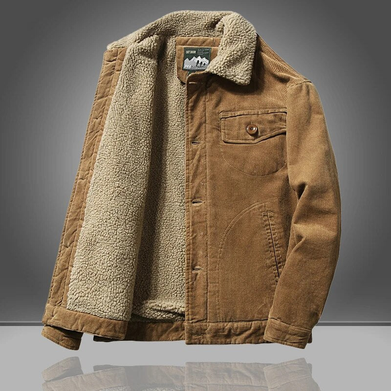 Lucas | Herren Winterjacke mit Knöpfen & Warmem Fleecefutter, Stilvolles Vintage Design
