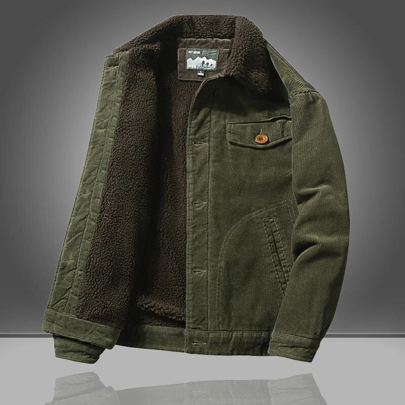 Lucas | Herren Winterjacke mit Knöpfen & Warmem Fleecefutter, Stilvolles Vintage Design