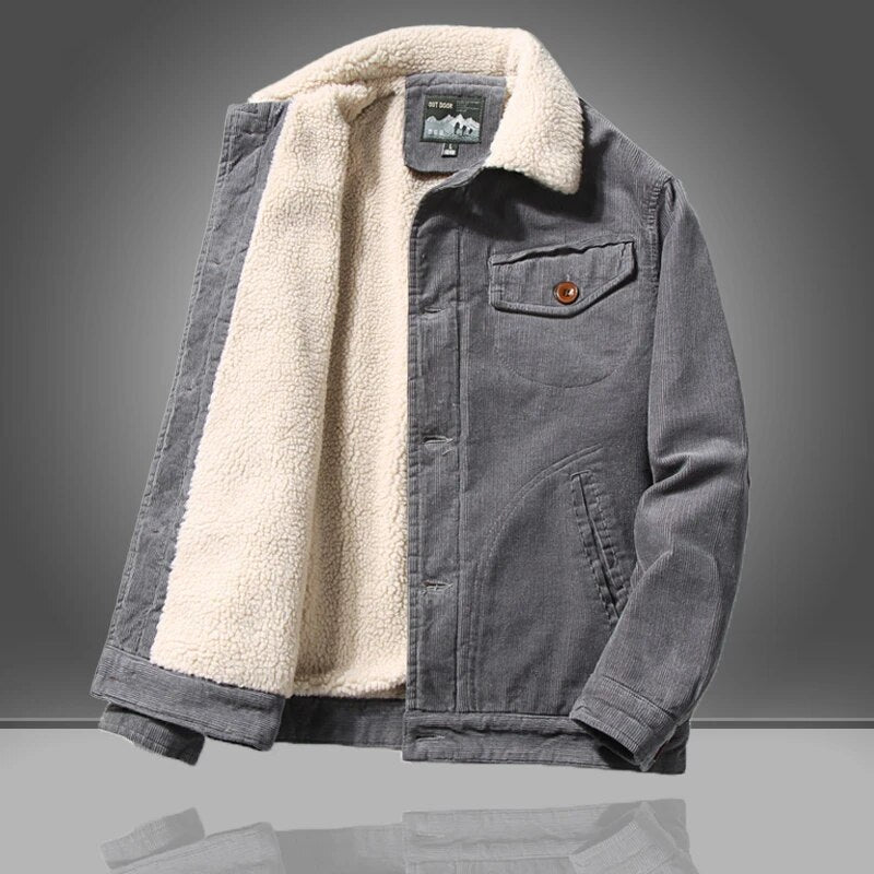 Lucas | Herren Winterjacke mit Knöpfen & Warmem Fleecefutter, Stilvolles Vintage Design