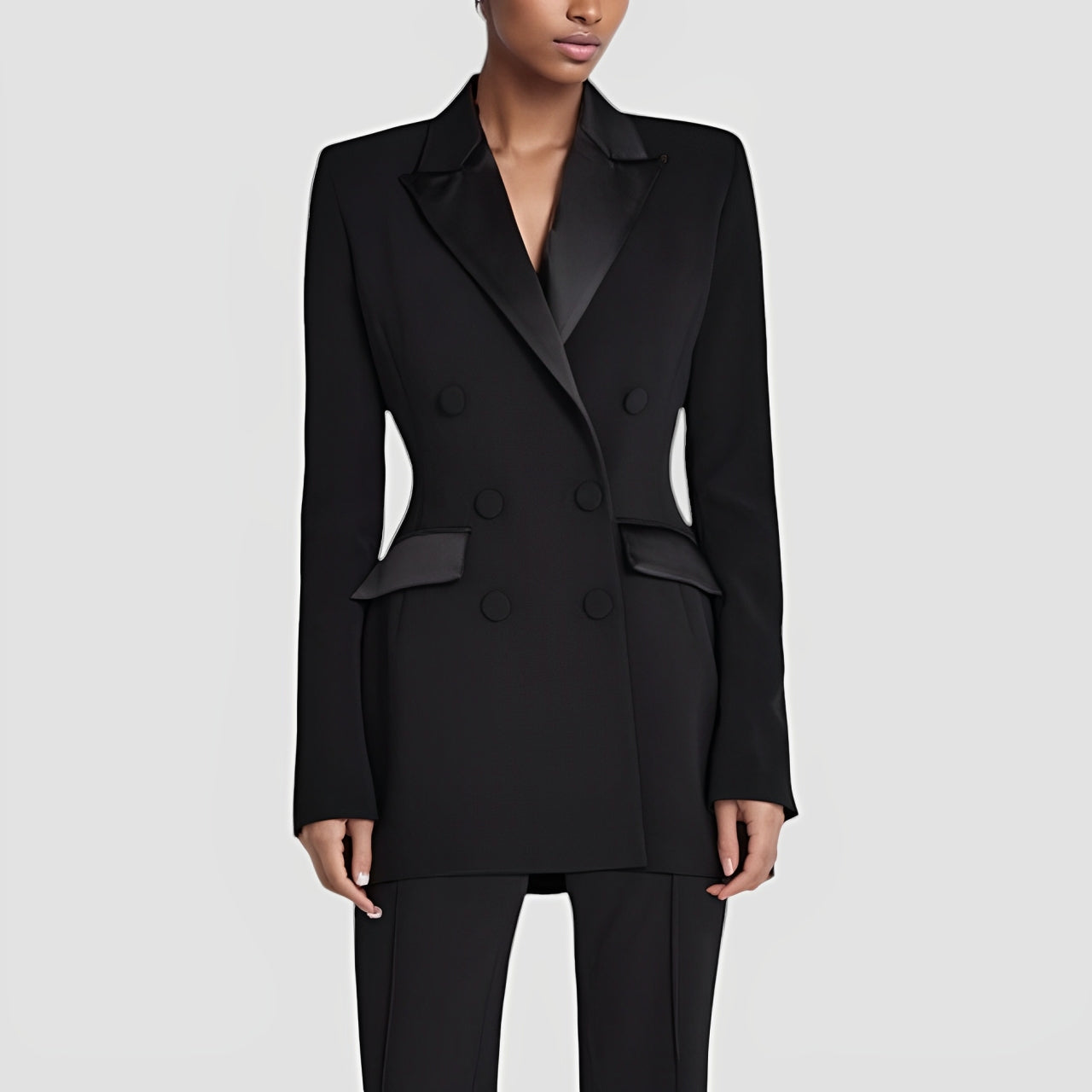 Damen Blazer-Kleid mit Satinrevers – Elegant, Modern & Vielseitig