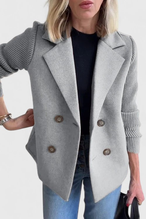 Damen Blazer mit Strickärmeln | Eleganter Mix aus Chic & Komfort