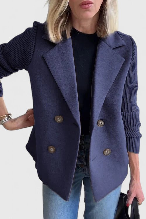 Damen Blazer mit Strickärmeln | Eleganter Mix aus Chic & Komfort