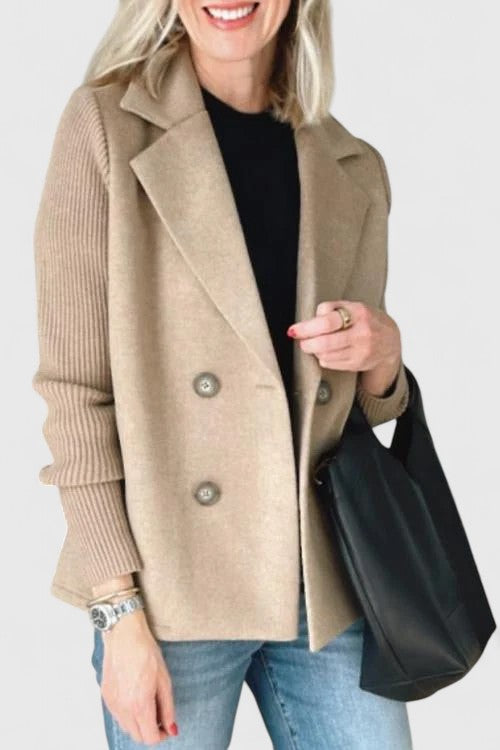 Damen Blazer mit Strickärmeln | Eleganter Mix aus Chic & Komfort