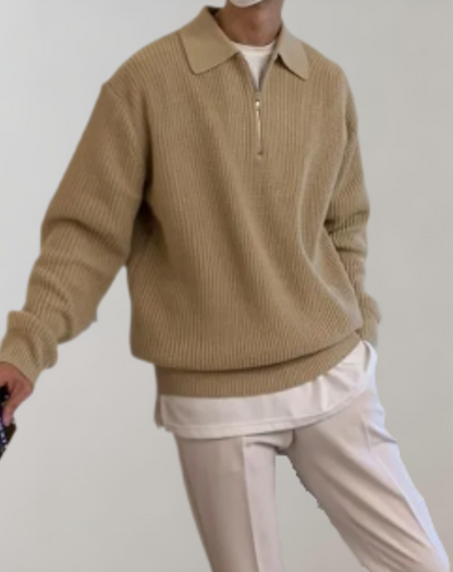 Strickpullover Herren Halb-Zip | Modern & Komfortabel