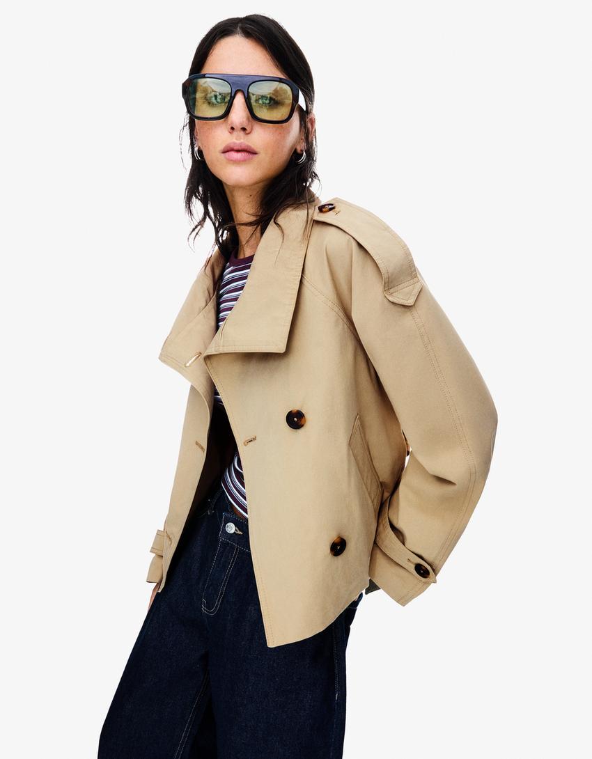 Kurztrenchcoat Damen mit Taillengürtel | Eleganter Übergangsstyle für City & Office