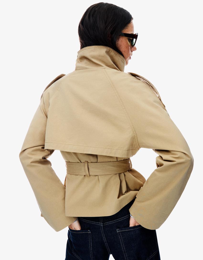 Kurztrenchcoat Damen mit Taillengürtel | Eleganter Übergangsstyle für City & Office