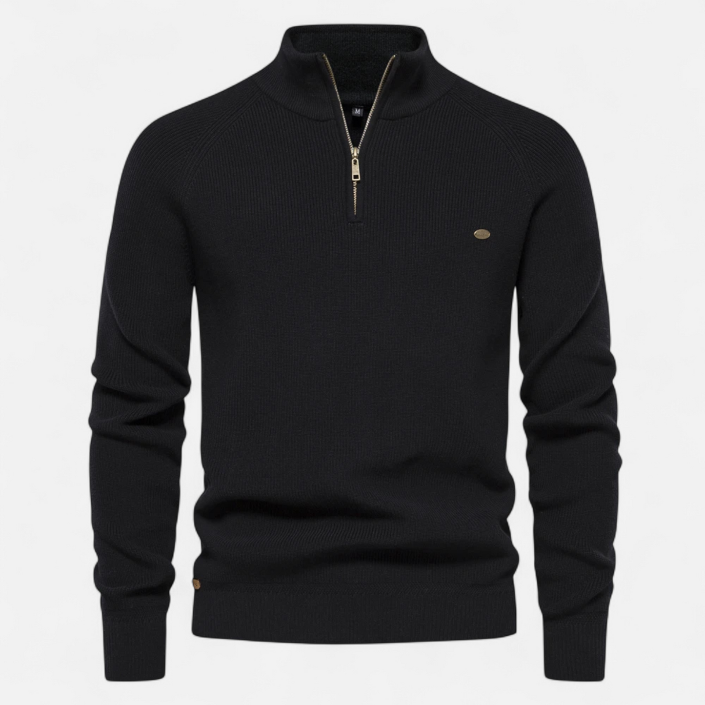 Vincent | Herren Stehkragen Strickpullover mit Reißverschluss – Feine Baumwolle für Herbst & Winter