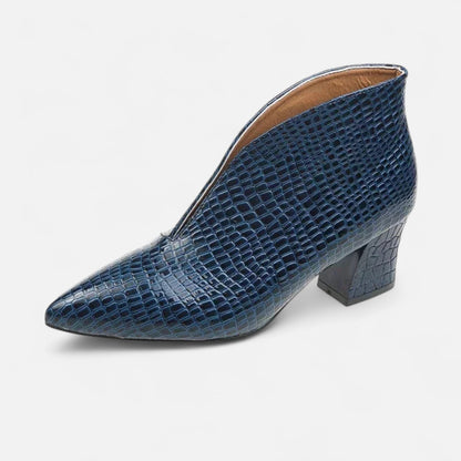 Damen V-Cut Stiefeletten aus Lackleder | Elegant & Modern für Herbst/Winter