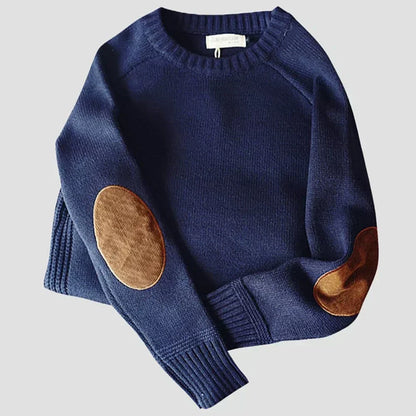 Herren Strickpullover mit Ellbogenpatches | Klassischer Retro-Look & Wärme