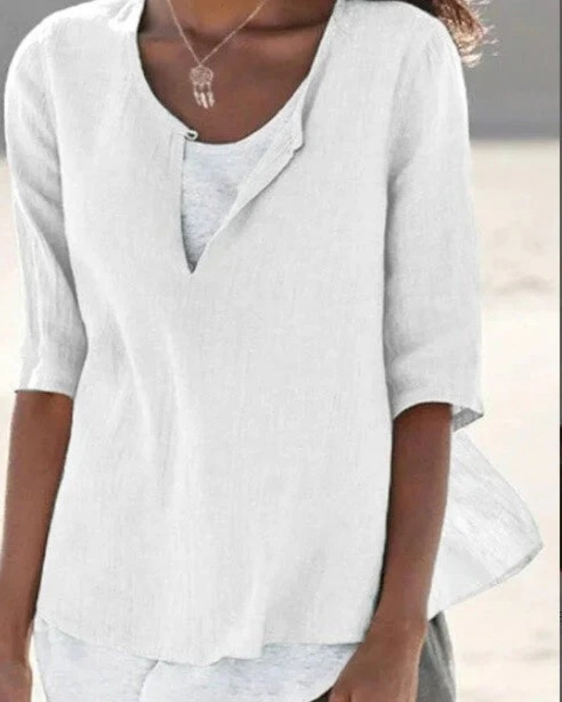 Damen Bluse mit Lagenoptik – Leichter Sommerstil & Moderne Silhouette