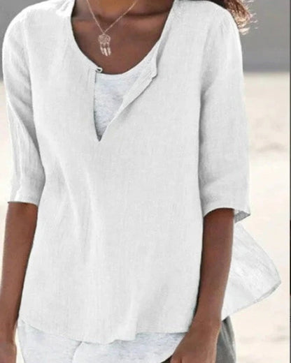 Damen Bluse mit Lagenoptik – Leichter Sommerstil & Moderne Silhouette